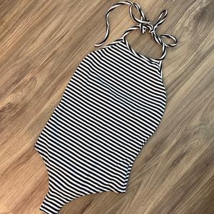 Nasty gal striped ribbed halter bodysuit